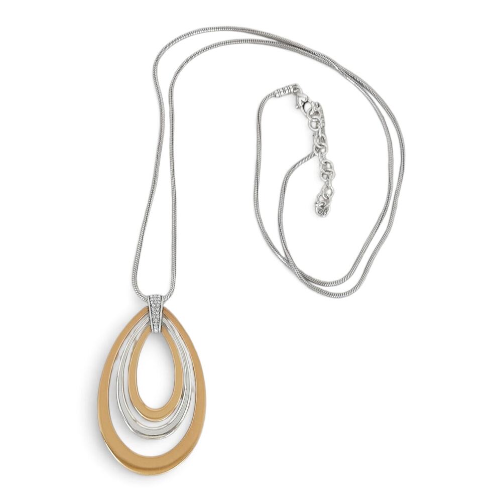 Brighton Meridian Swing Long Pendant Necklace JL6062 Two Tone Silver Gold